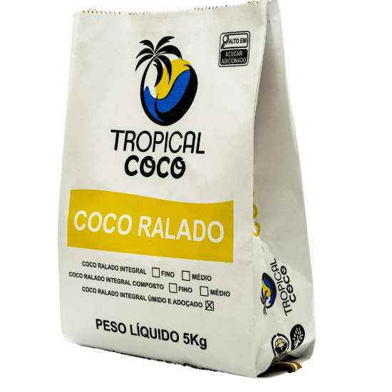 Coco Ralado Integral Úmido e Adoçado - 5kg